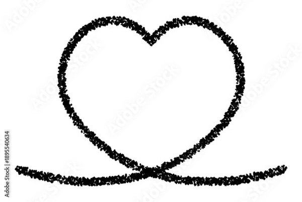 Fototapeta クレヨンで描かれたハート