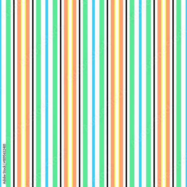 Fototapeta Summer Beach Set Stripe Seamless Repeat
