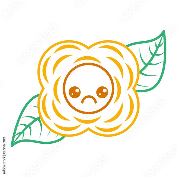 Obraz yellow flower kawaii cartoon natural vector illustration