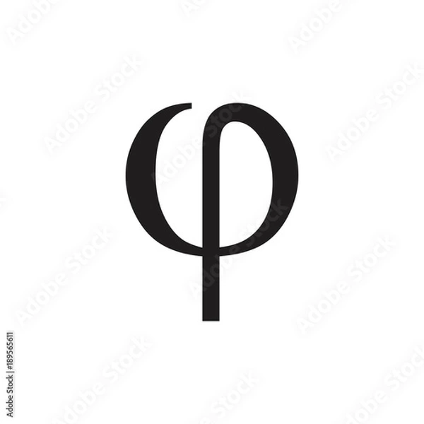 Obraz rho letter greek symbol logo vector