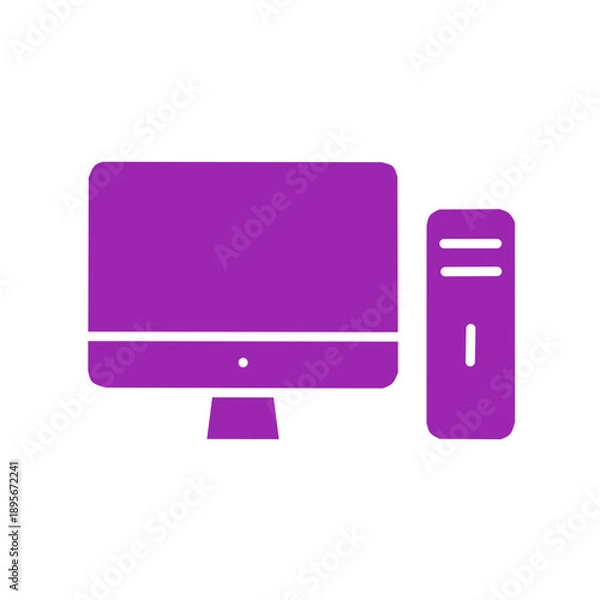 Obraz Purple Desktop Computer PC Icon Vector Graphic