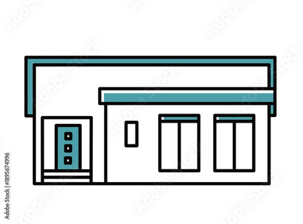 Obraz 平屋の戸建て住宅③_単色
