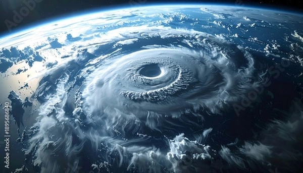 Obraz Hurricane over Earth from space.