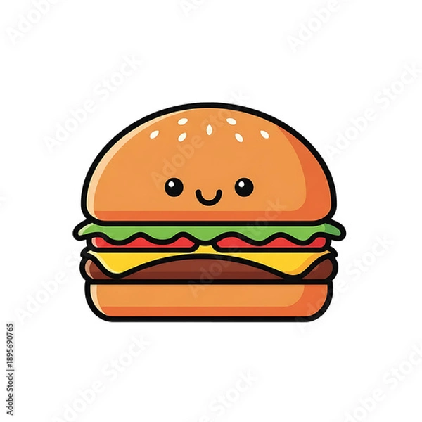 Obraz Cute Burger Cartoon. (9)