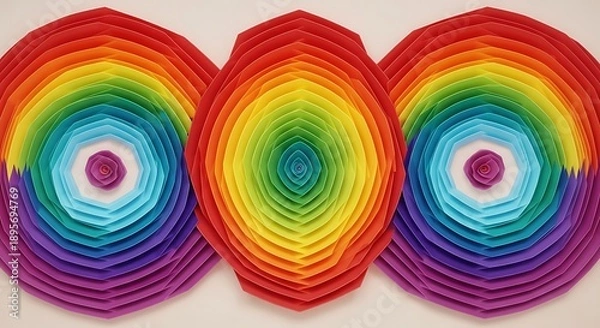Obraz Vibrant Rainbow Colorful Geometric Pattern Art.