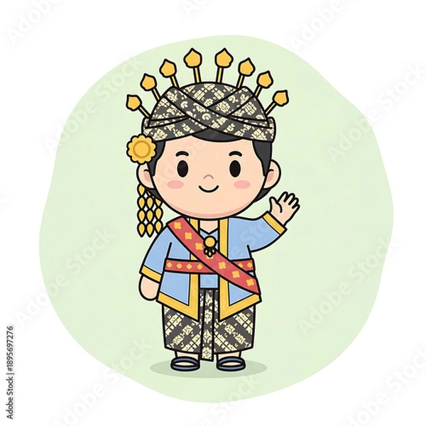 Obraz Cute Minang Boy Waving.