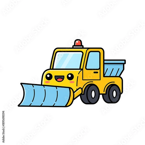 Obraz Cute Snowplow Cartoon. (8)