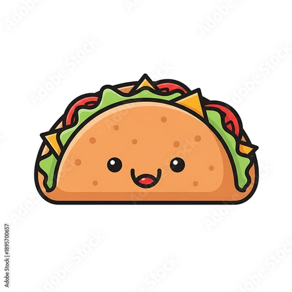 Obraz Cute Cartoon Taco. (2)