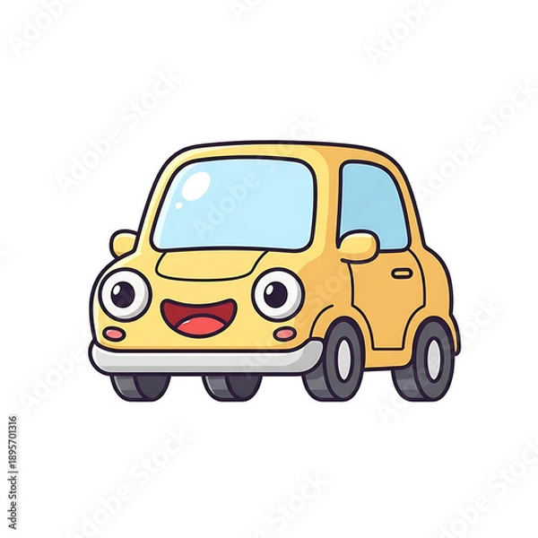 Obraz Happy Yellow Car.