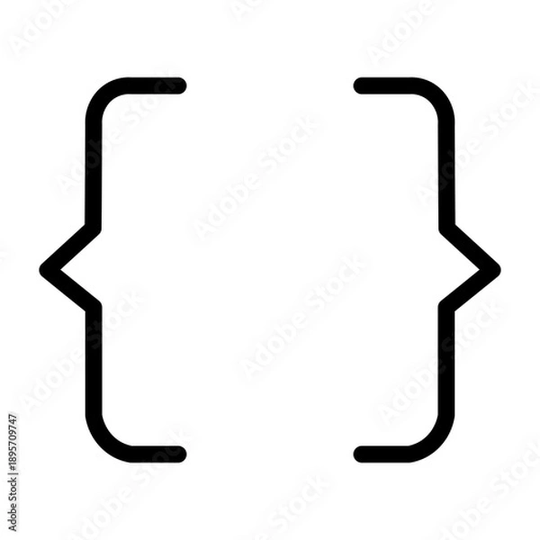 Obraz brackets line icon