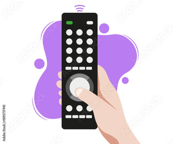 Obraz Tv remote controller electronics device control flat illustration
