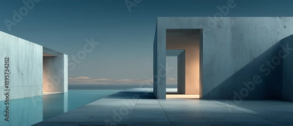 Obraz Minimal Modern Architectural Background with Concrete Geometry