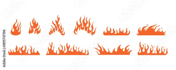 Fototapeta Wildfire Flame Icon Collection Vector