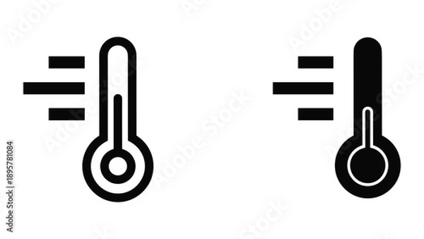 Obraz Thermometer icon set for temperature measurement