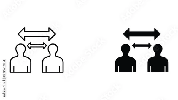 Obraz Communication between two people illustrated in simple graphics