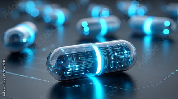 Obraz Technology sensitive pills, medical technology concepts