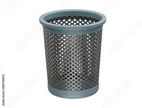 Obraz Mesh trash basket icon 3d render illustration 