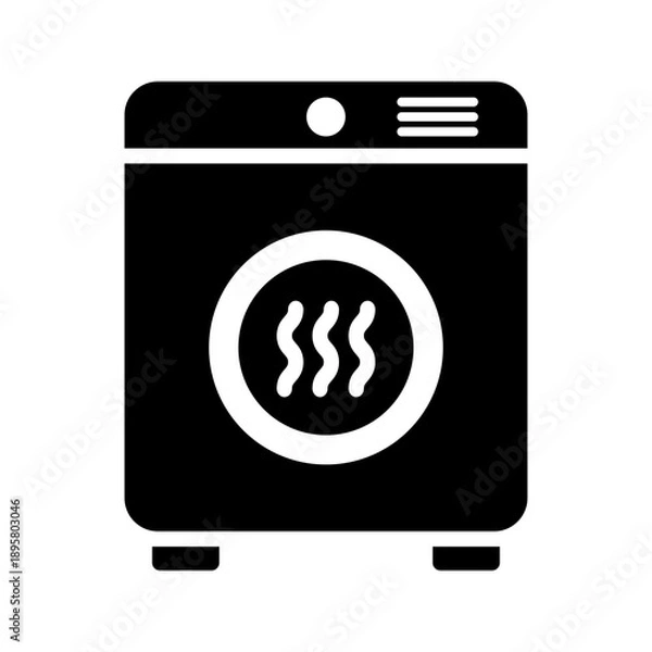 Obraz Electric tumble dryer machine laundry solid glyph icon
