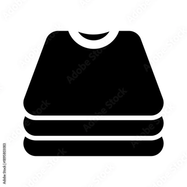 Obraz Neat folding clothes laundry organization solid glyph icon
