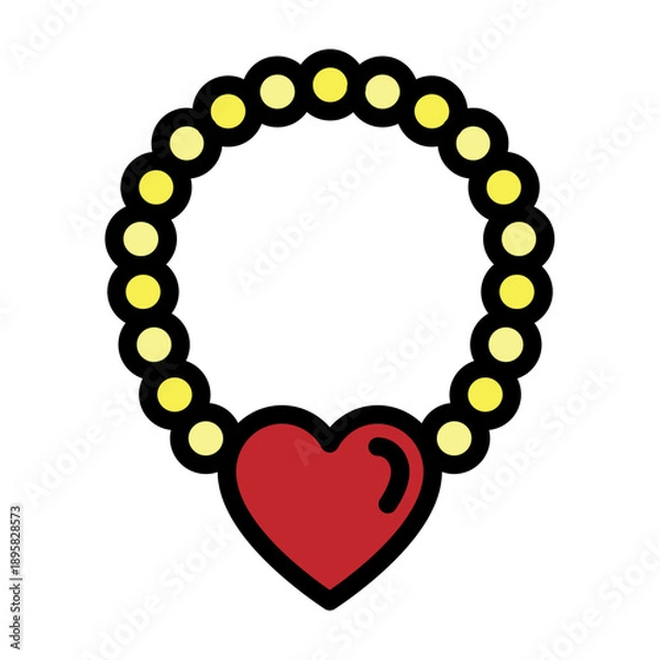Obraz Love Necklace Vector Filled Icon Design