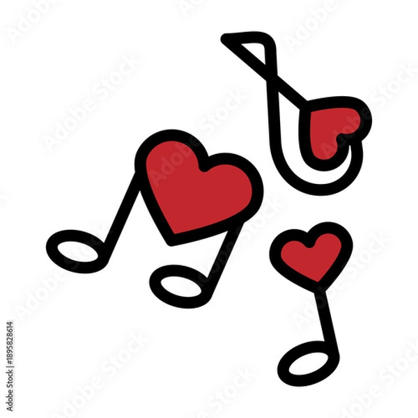 Obraz Romantic Music Vector Filled Icon Design
