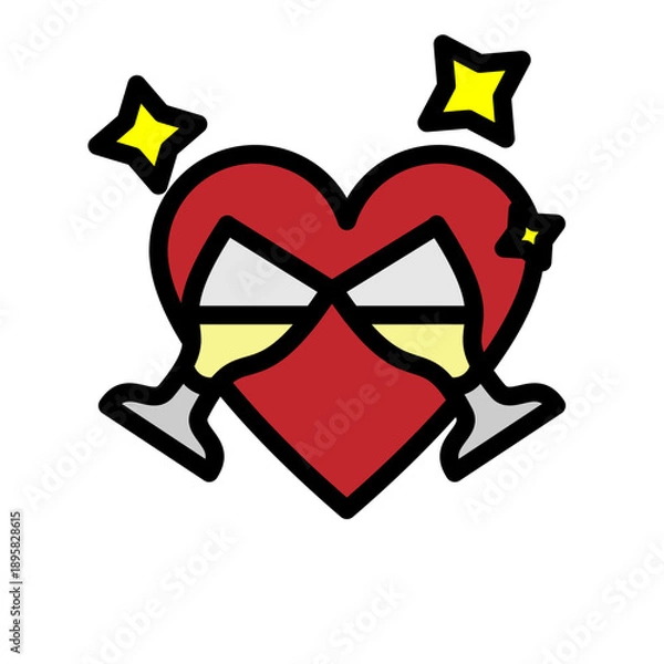 Obraz Love Celebration Vector Filled Icon Design