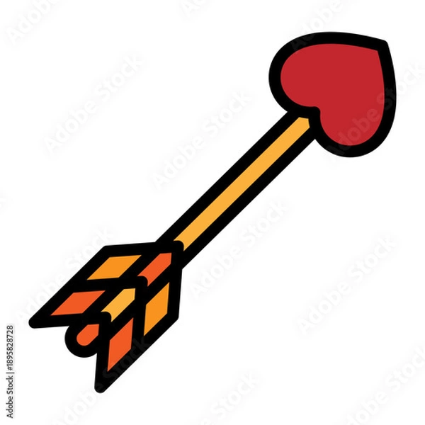 Obraz Cupid Arrow Vector Filled Icon Design