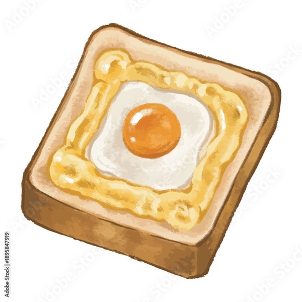 Fototapeta エッグマヨネーズトーストのイラスト