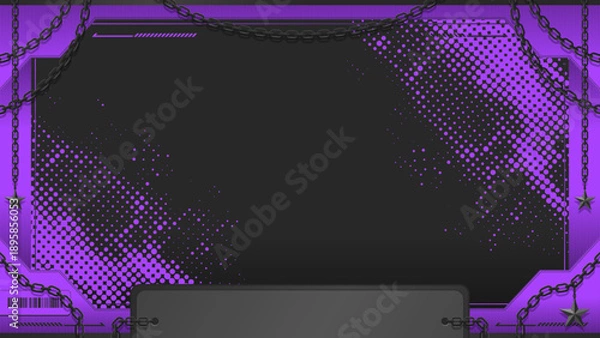 Obraz 鎖モチーフのパンクゴシック風フレーム背景