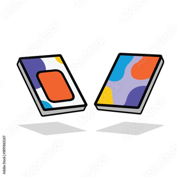 Obraz Two tablets with colorful abstract screens.
