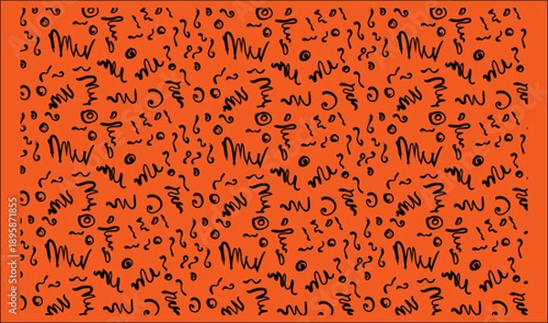 Obraz Bold Orange Abstract Scribble Pattern