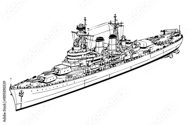 Obraz Isometric battleship vector illustration
