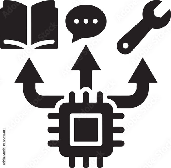 Obraz Multi-Modal AI Capability and Skill Distribution Vector Icon