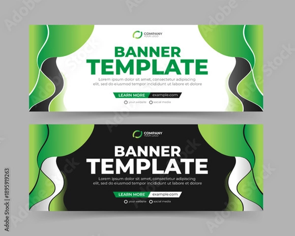 Obraz Creative green banner template design