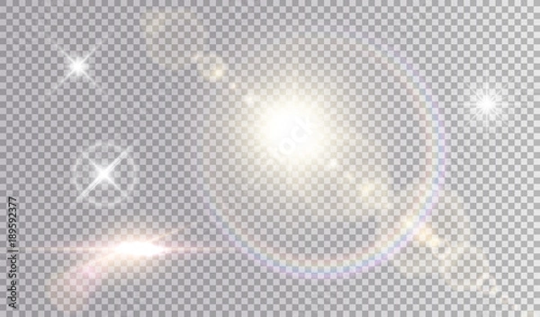 Obraz Set of shining light effects.