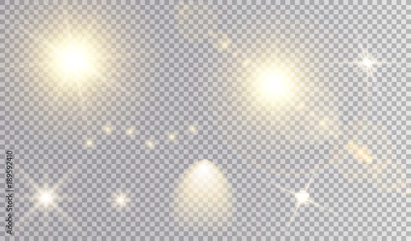 Fototapeta Various golden light effects