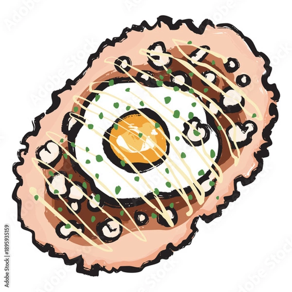 Fototapeta たまごせんべい(たません)のイラスト