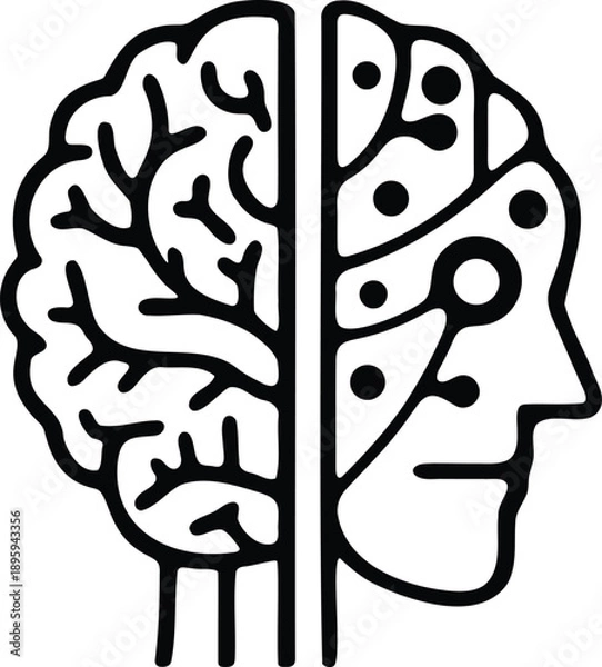 Obraz Human brain anatomy illustration