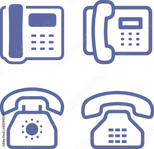 Obraz Flat design telephone icons set
