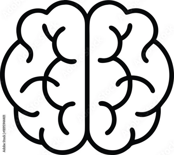 Obraz Minimalist brain vector icon