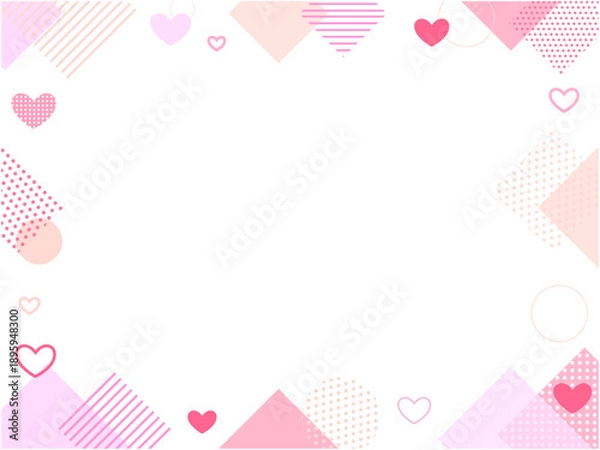 Obraz ハートと幾何学模様のフレーム