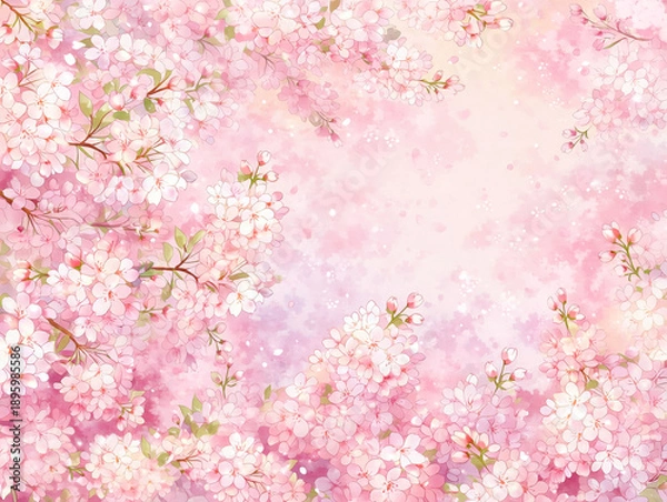 Obraz 満開の桜の花の背景素材