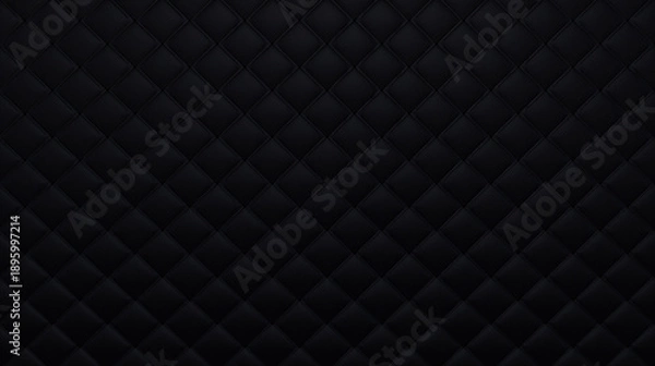 Obraz ホストイメージ　高級感黒のボタン留めキルティング背景。エレガントなレザー質感のバックグラウンド素材