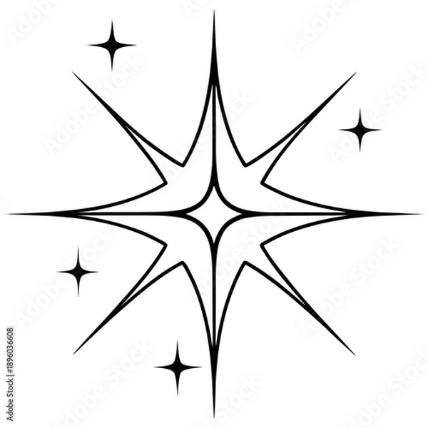 Fototapeta Sparkle line art vector