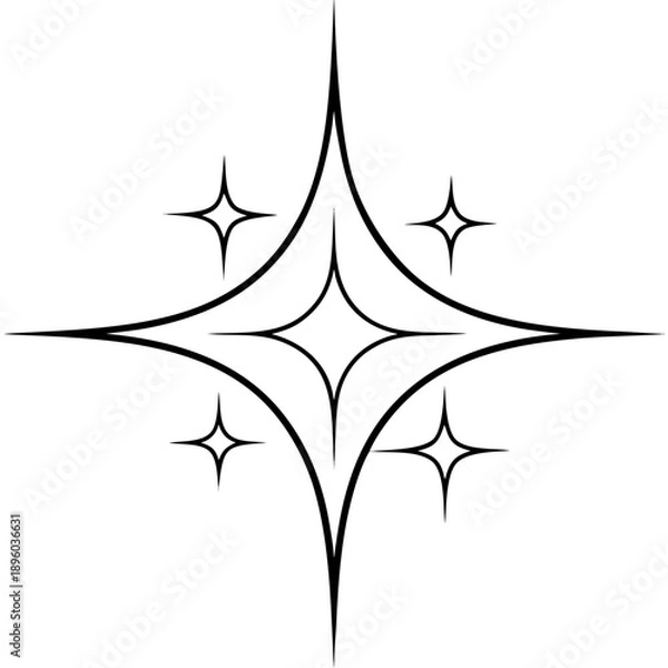 Fototapeta Sparkle line art vector