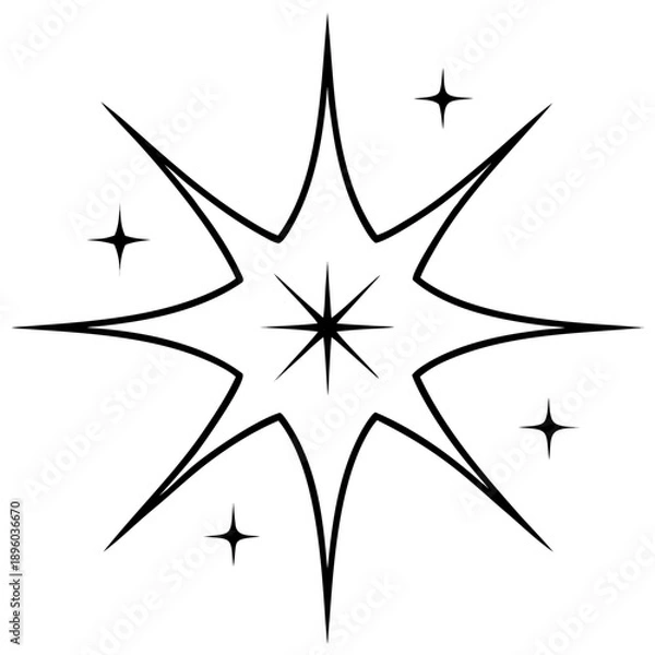 Fototapeta Sparkle line art vector
