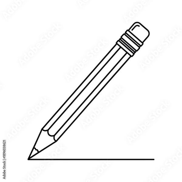 Obraz Pencil drawing line vector illustration
