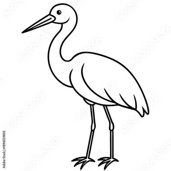 Fototapeta Stork line art vector