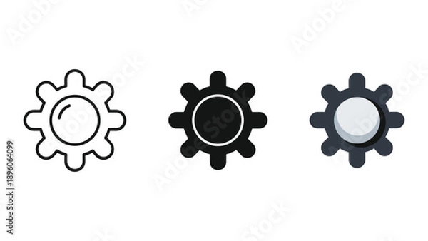Obraz Gear icon set in different styles
