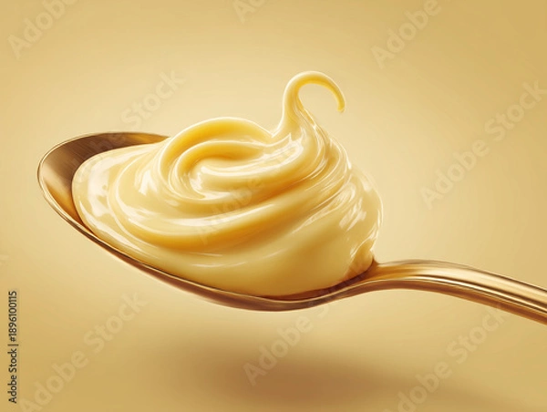 Fototapeta custard on a spoon